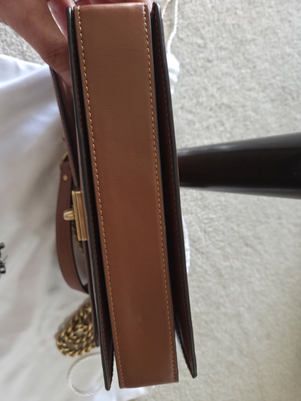 COACH Hutton Box Leather Shoulder Bag - Picture 7 of 10